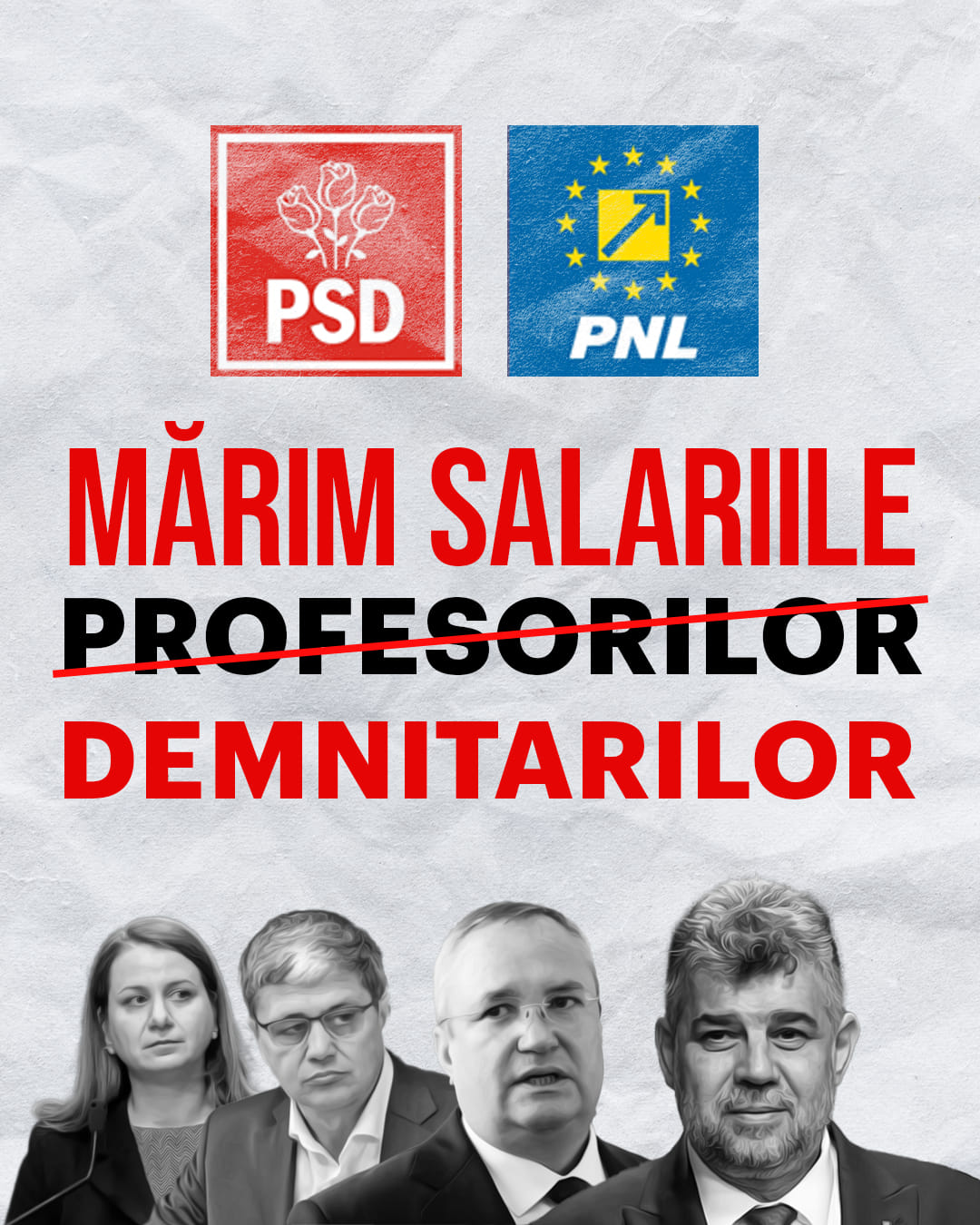 Majorarea salariilor demnitarilor le-a ieşit din prima. Cu salariile profesorilor, încă mai încearcă...
