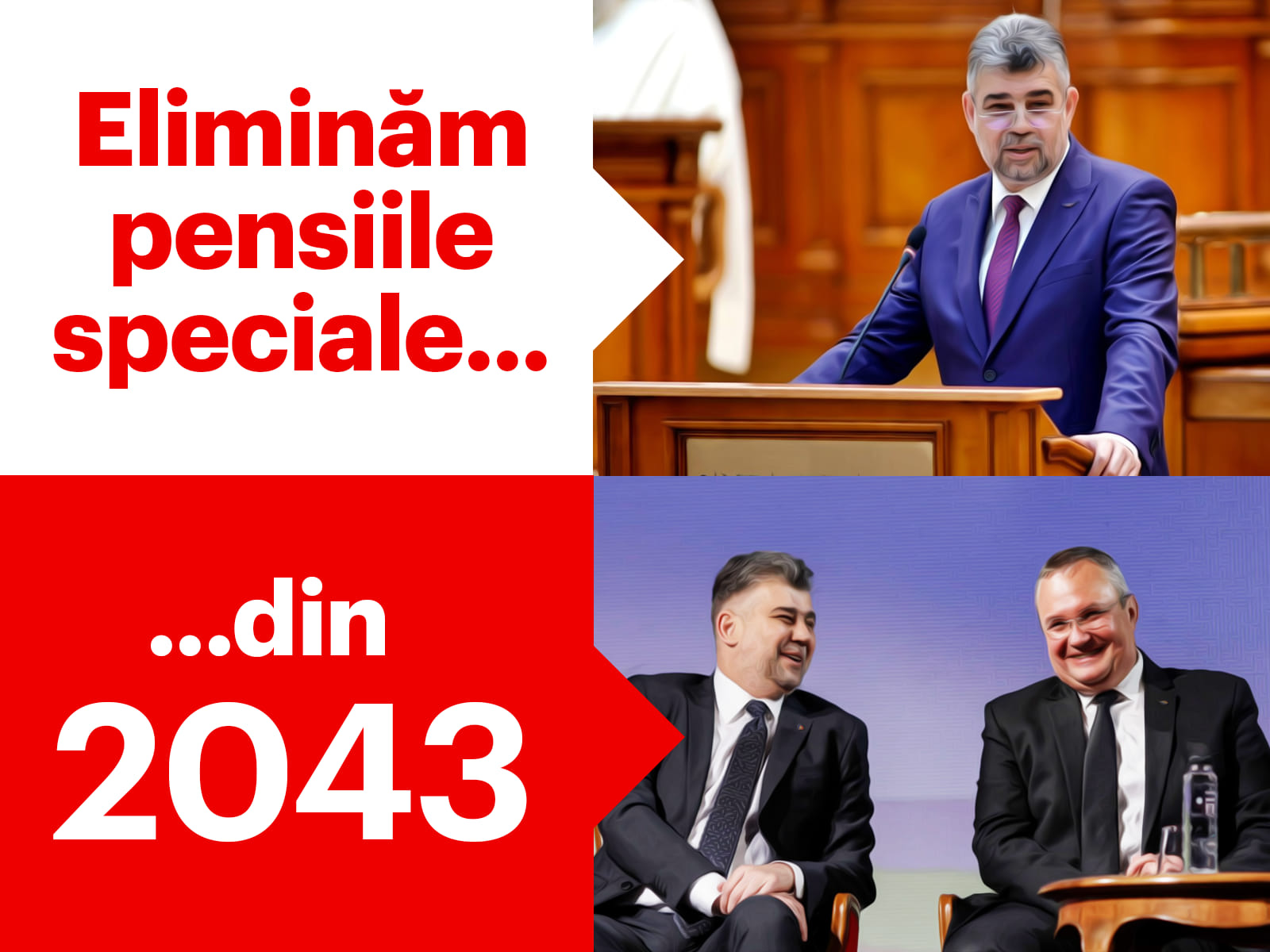 Eliminăm pensiile speciale...din 2043...